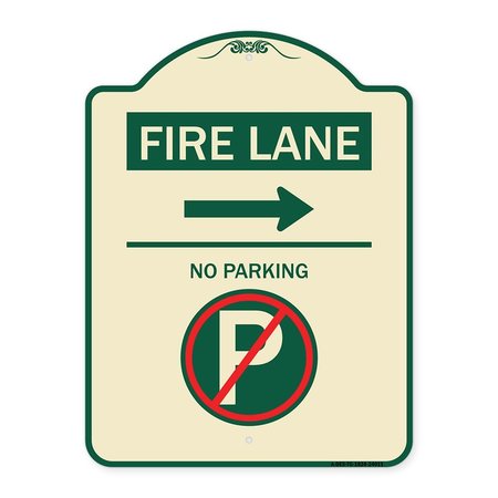 SIGNMISSION Fire Lane No Parking Heavy-Gauge Aluminum Architectural Sign, 24" x 18", TG-1824-24011 A-DES-TG-1824-24011